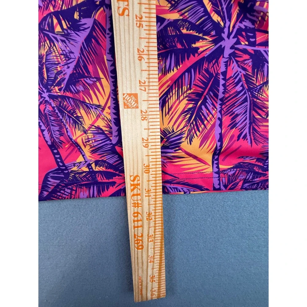 Hreski‎ Polo Shirt Mens XXL Pink Purple Palm Tree Tropical Performance Golf Top